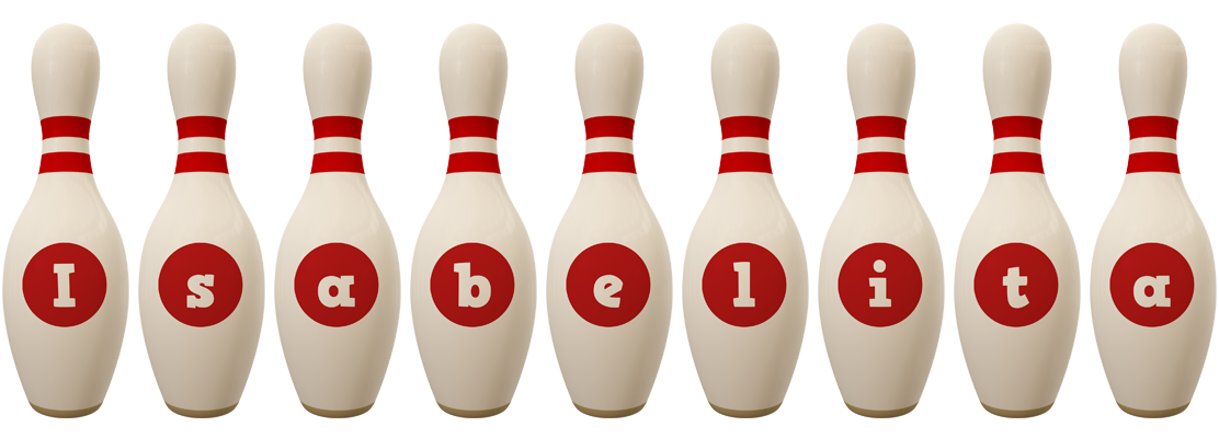Isabelita bowling-pin logo