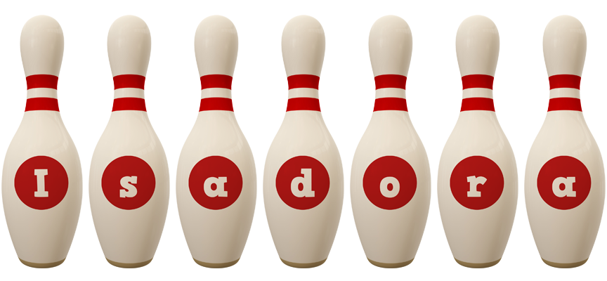 Isadora bowling-pin logo