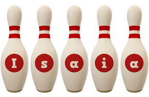 Isaia bowling-pin logo