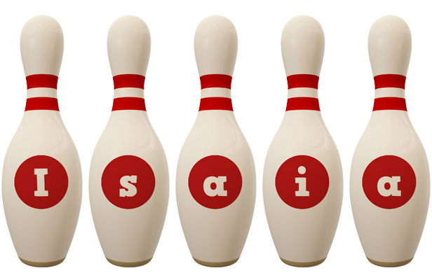 Isaia bowling-pin logo