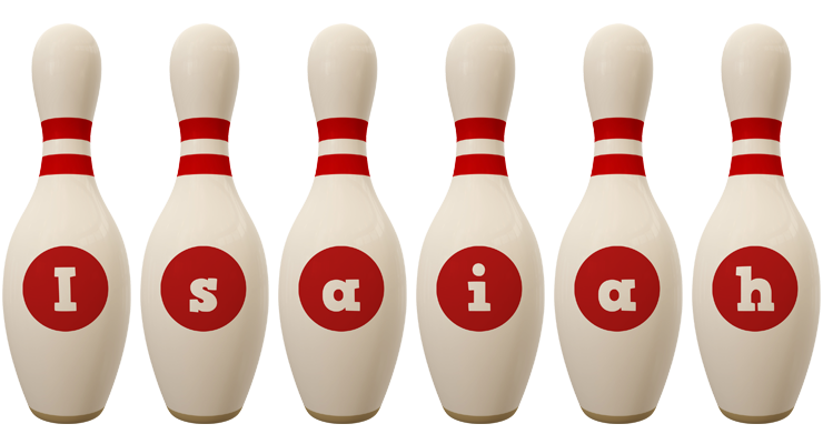 Isaiah bowling-pin logo