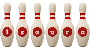 Isaura bowling-pin logo