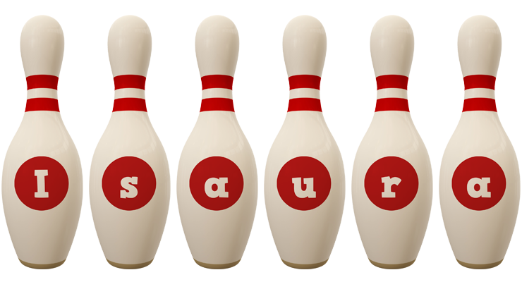 Isaura bowling-pin logo