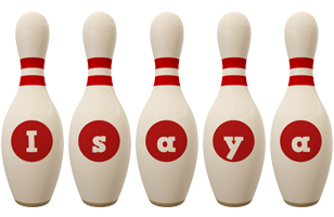 Isaya bowling-pin logo