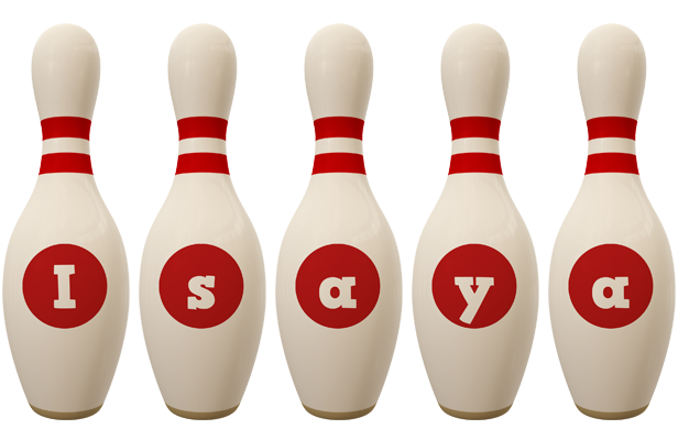 Isaya bowling-pin logo