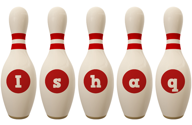 Ishaq bowling-pin logo