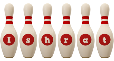 Ishrat bowling-pin logo