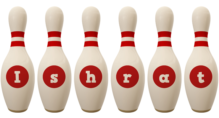 Ishrat bowling-pin logo