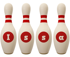 Issa bowling-pin logo