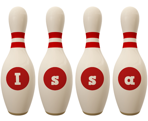 Issa bowling-pin logo