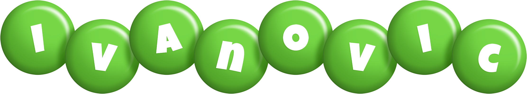 Ivanovic candy-green logo