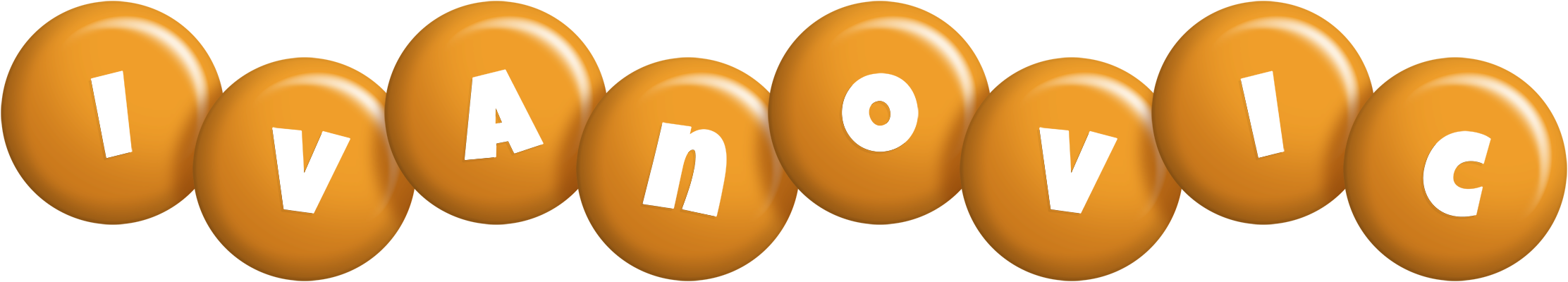 Ivanovic candy-orange logo