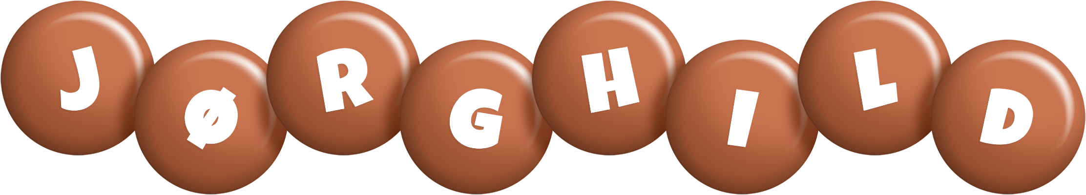 Jørghild candy-brown logo