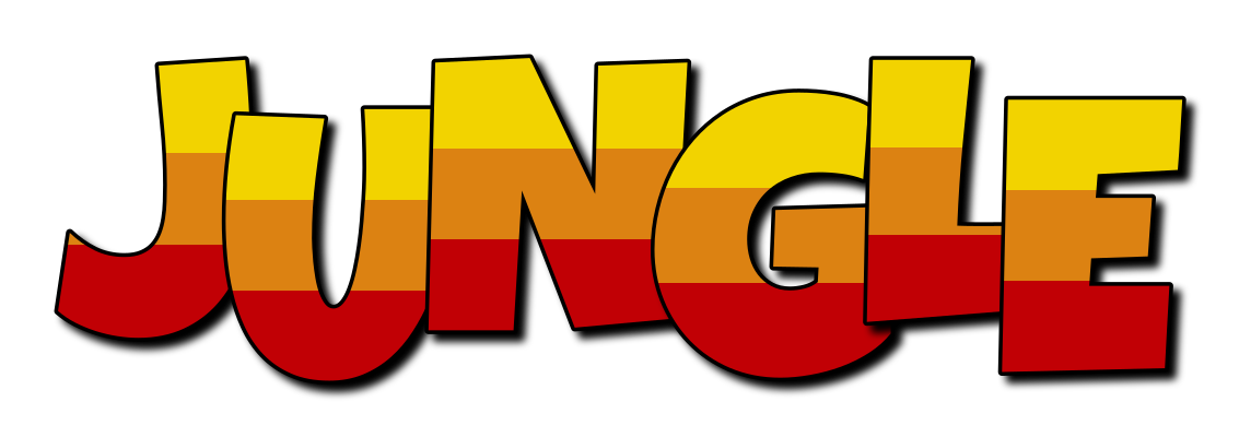 JUNGLE logo effect. Colorful text effects in various flavors. Customize your own text here: https://www.textgiraffe.com/logos/jungle/