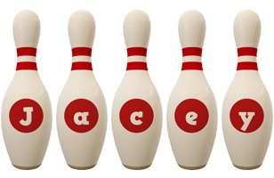 Jacey bowling-pin logo