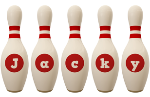 Jacky bowling-pin logo