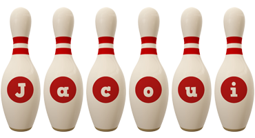 Jacoui bowling-pin logo