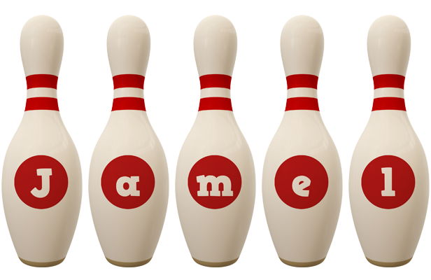 Jamel bowling-pin logo