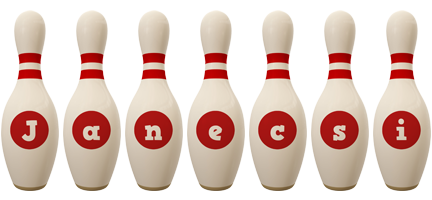 Janecsi bowling-pin logo