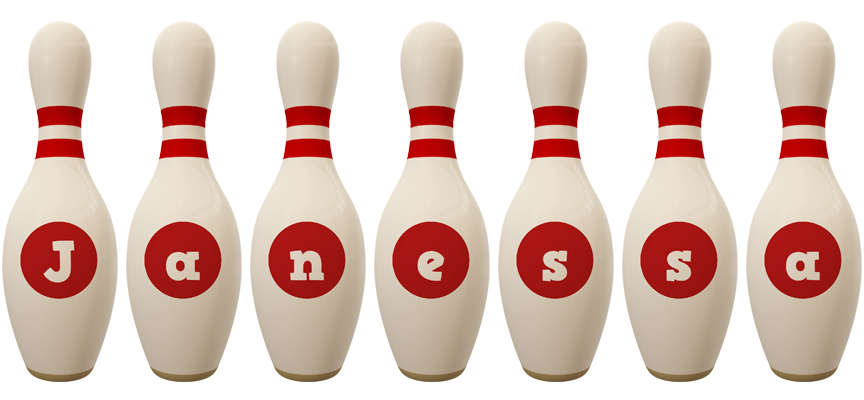 Janessa bowling-pin logo