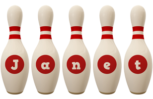 Janet bowling-pin logo