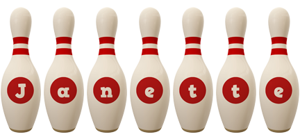 Janette bowling-pin logo