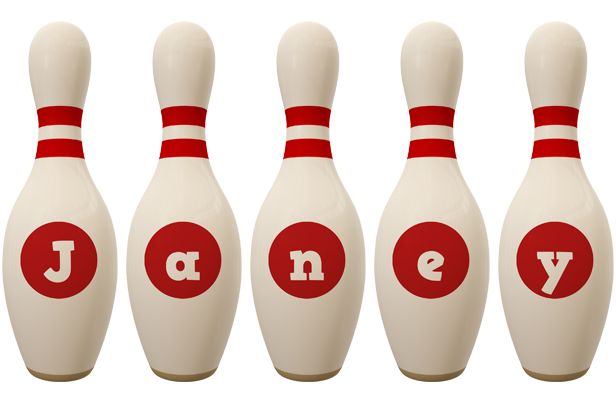 Janey bowling-pin logo