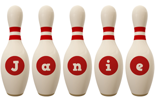 Janie bowling-pin logo