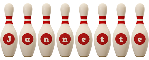 Jannette bowling-pin logo
