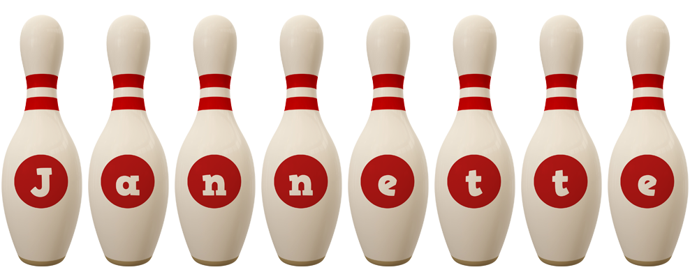 Jannette bowling-pin logo