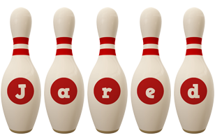 Jared bowling-pin logo
