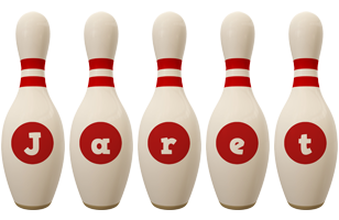 Jaret bowling-pin logo