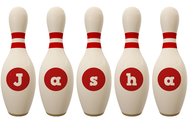 Jasha bowling-pin logo