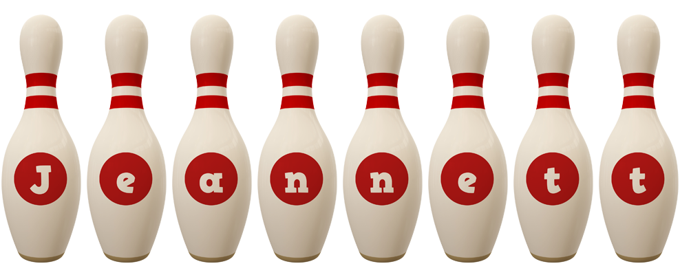 Jeannett bowling-pin logo