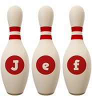 Jef bowling-pin logo