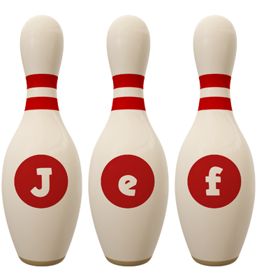 Jef bowling-pin logo