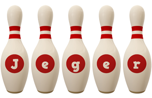 Jeger bowling-pin logo