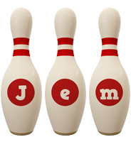 Jem bowling-pin logo