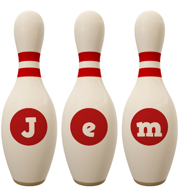 Jem bowling-pin logo