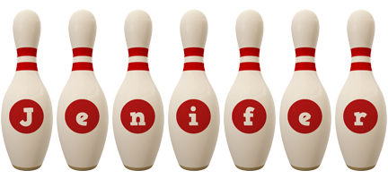 Jenifer bowling-pin logo