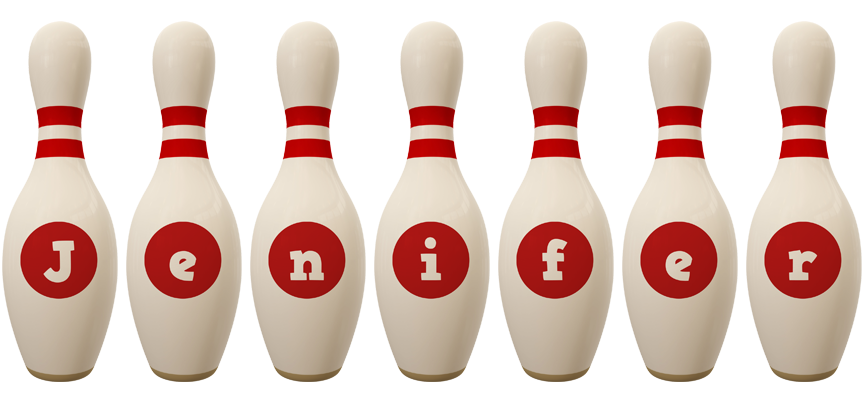 Jenifer bowling-pin logo
