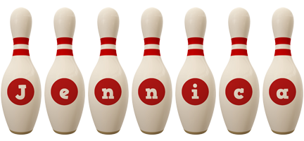 Jennica bowling-pin logo