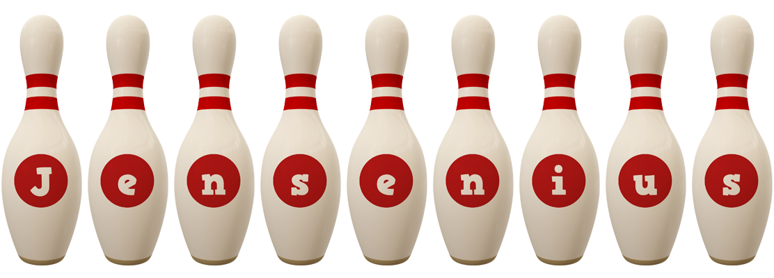 Jensenius bowling-pin logo