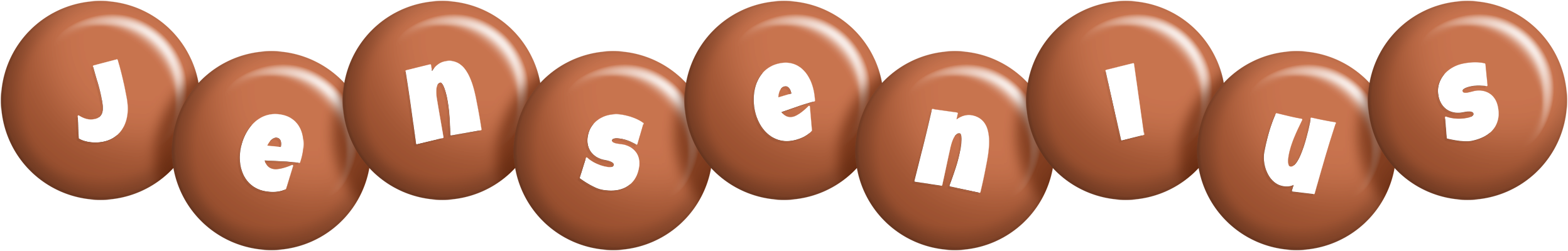Jensenius candy-brown logo