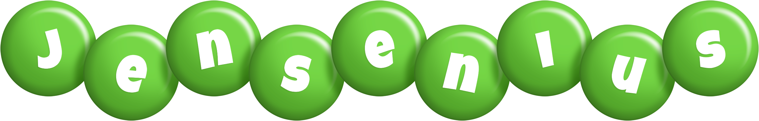 Jensenius candy-green logo