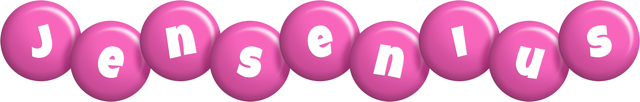 Jensenius candy-pink logo