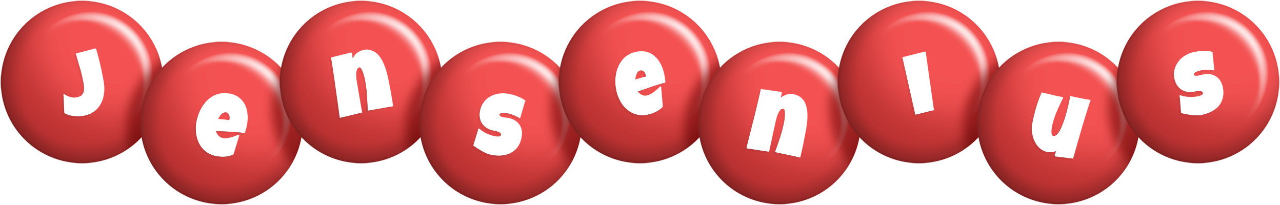 Jensenius candy-red logo