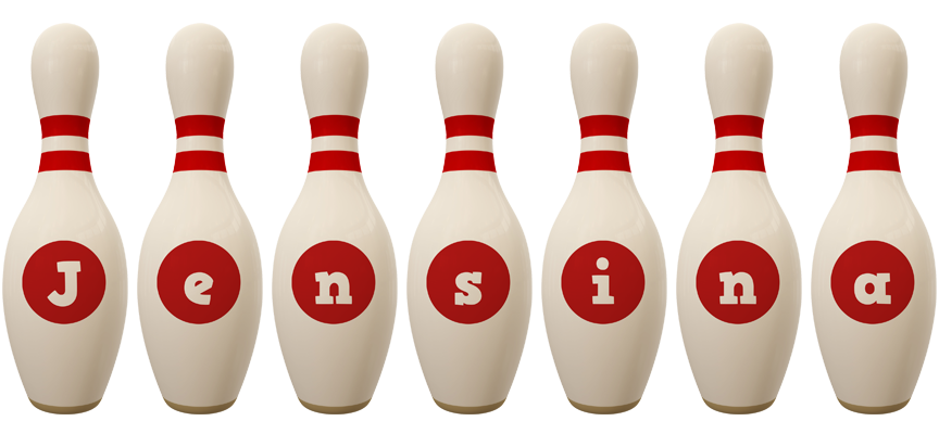 Jensina bowling-pin logo