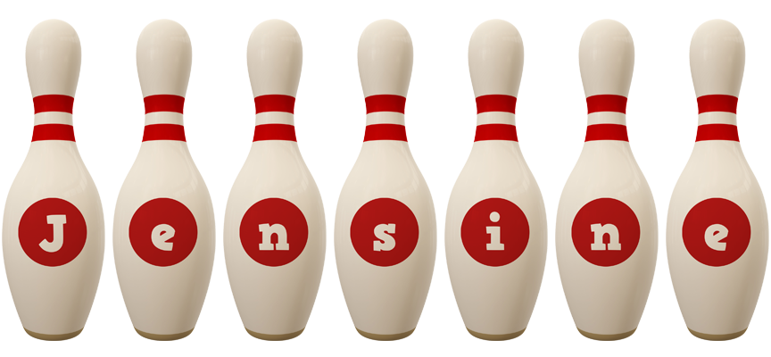 Jensine bowling-pin logo