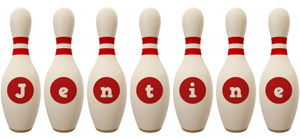 Jentine bowling-pin logo